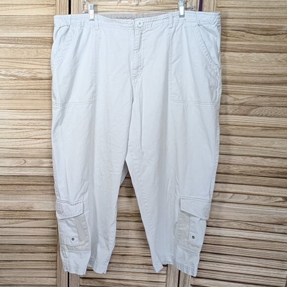 Caribbean Joe Tan capris Pants with Pockets Size 20W - Picture 1 of 13
